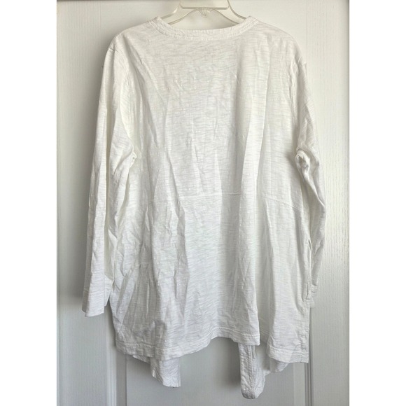 Chicos The Ultimate Tee White Cotton Blend Open Front Cardigan Sweater Size 3/XL - Picture 2 of 4